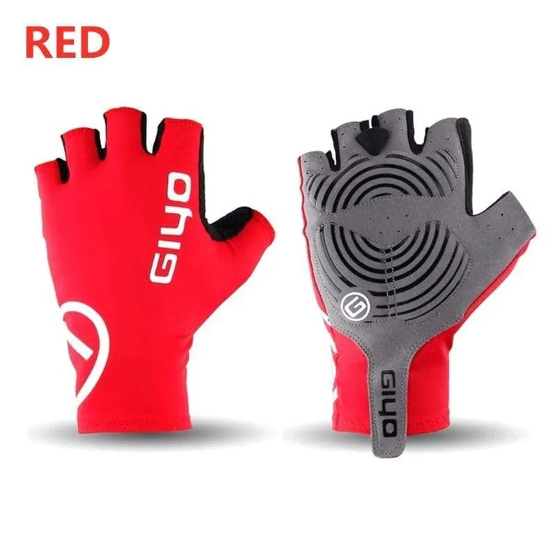 Anti Slip Gel Wind Cycling Half Finger Gloves Breathable Outdoor Lycra Fabric Mittens MTB Gloves Racing Road Bike Glove