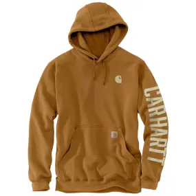 'Carhartt' Men's Rain Defender Midweight Sleeve Logo Hoodie - Carhartt Brown