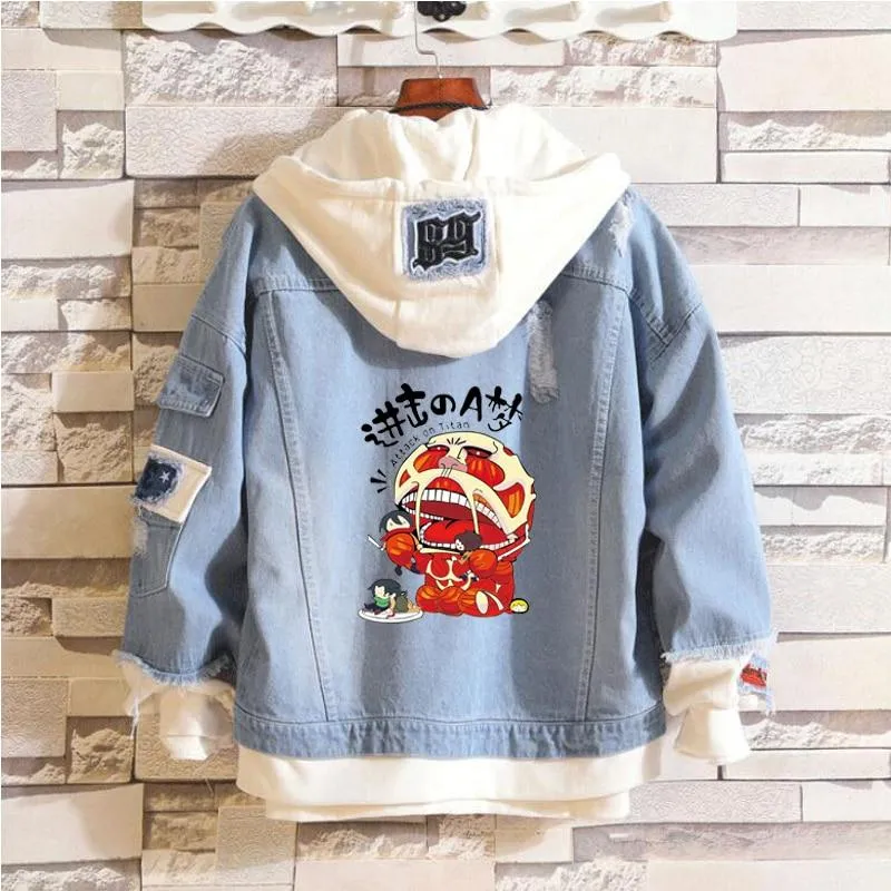 Attack on Titan Denim Jacket Women/Men Jeans Hoodie Sweatshirt Anime Eren Jaeger Levi Titans Attack Clothing Men Women Cosplay