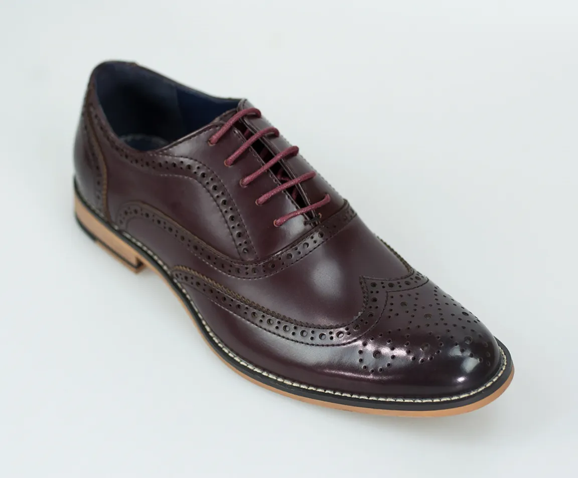 Cavani Oxford Wine Brogue Shoes