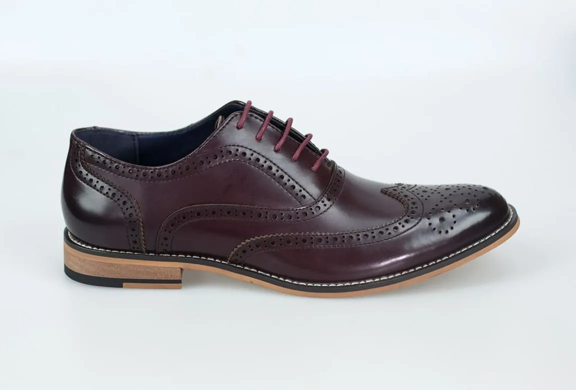 Cavani Oxford Wine Brogue Shoes