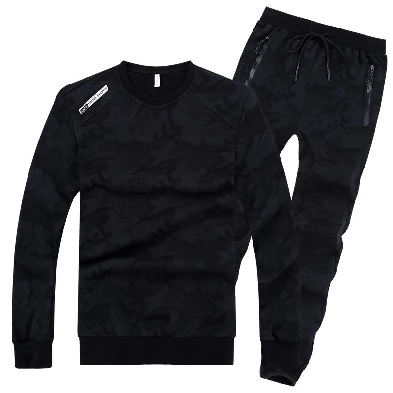 Men Sport Suit Hoodies Set Warm Gym Sportswear Run Jogging Suit