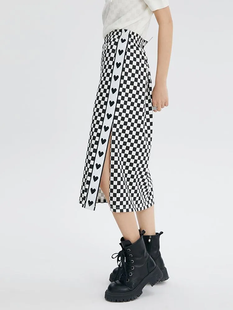 Checkerboard Knit Skirt