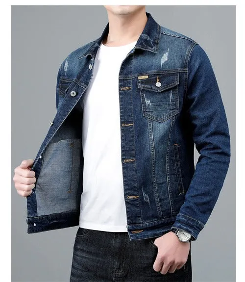 Denim jean sleeve shirt mens