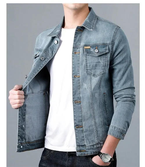 Denim jean sleeve shirt mens