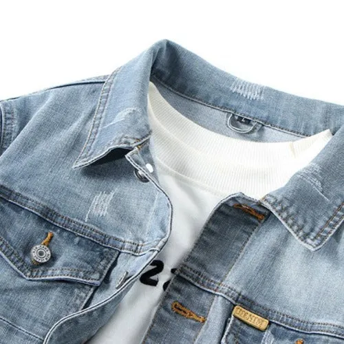 Denim jean sleeve shirt mens