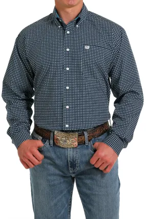 'Cinch' Men's Geo Print Classic Fit Button Down - Navy