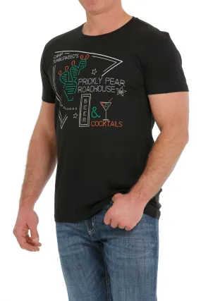 'Cinch' Men's Prickly Pear Crew T-Shirt - Black