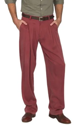 Cinnamon Red Tango Pants With Four Pleats