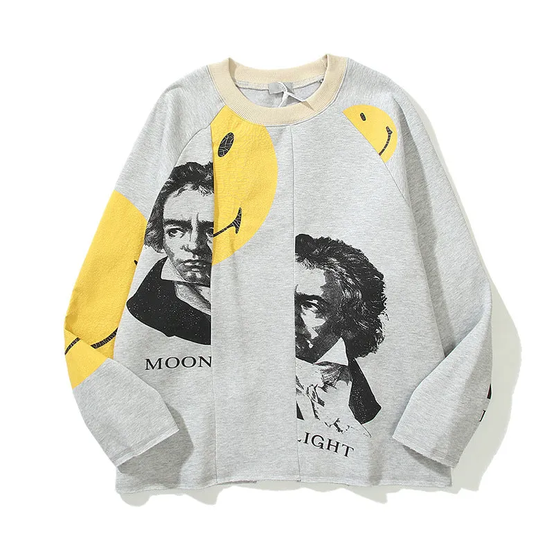 KAPITAL Cutting Sweatshirts Men Women Crew Neck