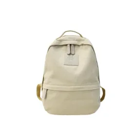 Corduroy School Backpack in 5 Colors with Zipper, Slot Pocket, Interior Compartment