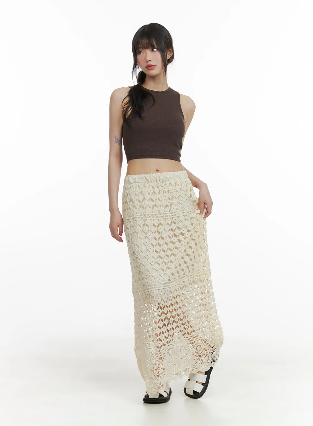 Crochet Maxi Skirt CA412