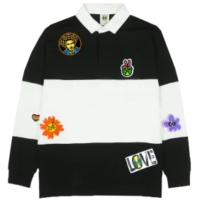 Cross Colours - Wide Stripe Patches Rugby - Black