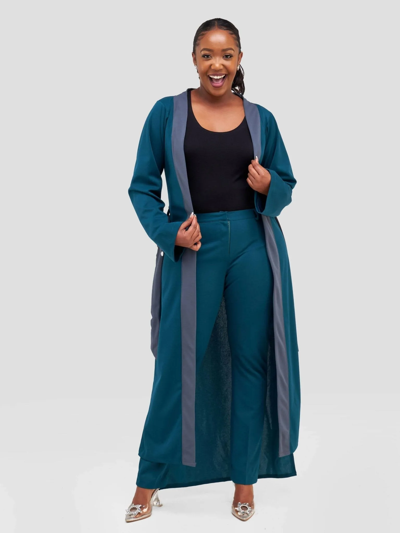 Curves BD Pants Set - Dark Teal