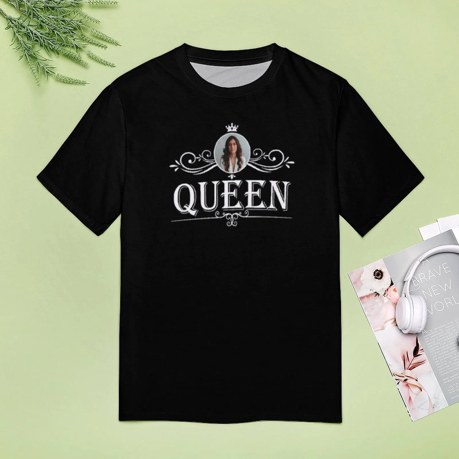 Custom Photo Printed T-Shirt Personalized Picture On Queen Shirt Gifts For Mother