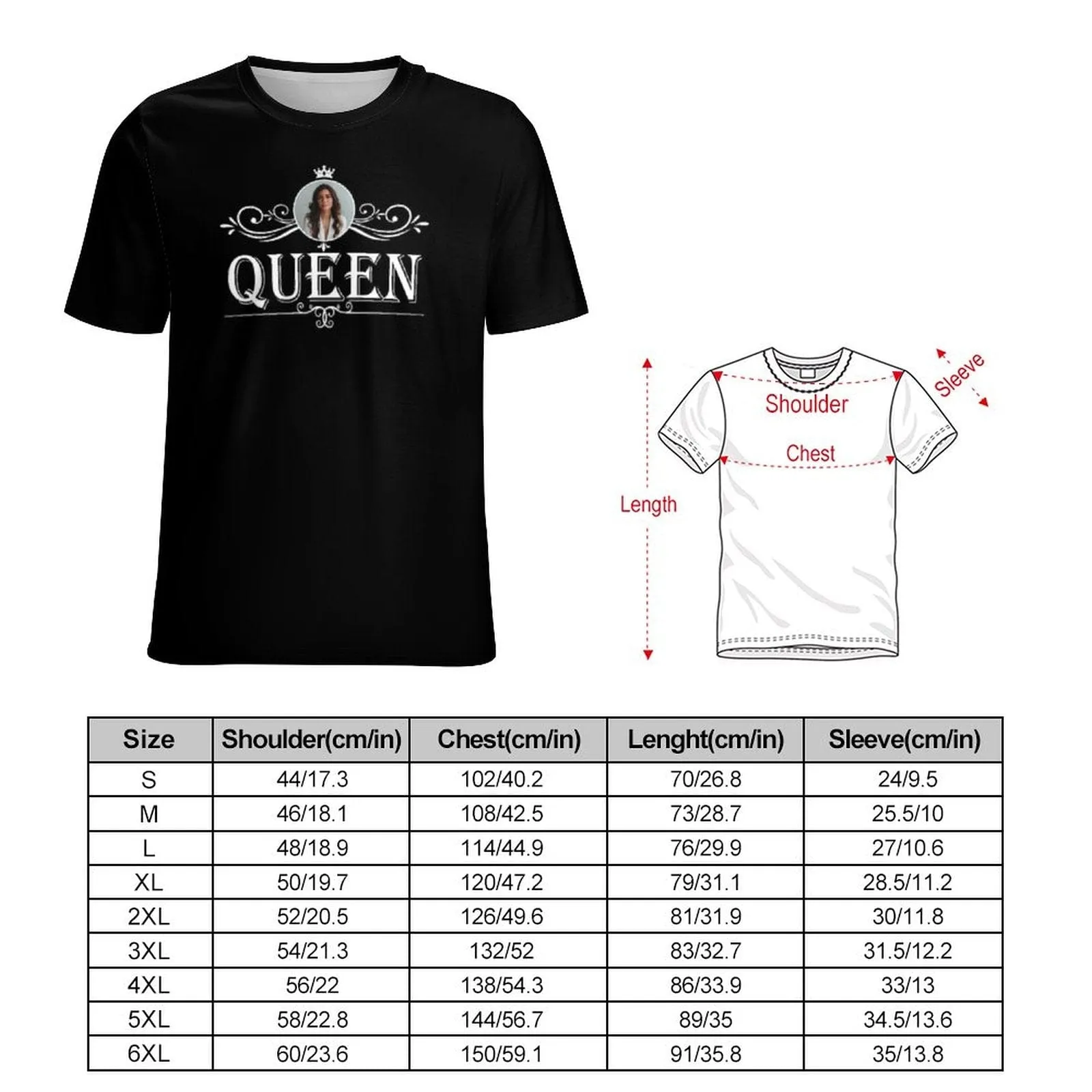 Custom Photo Printed T-Shirt Personalized Picture On Queen Shirt Gifts For Mother