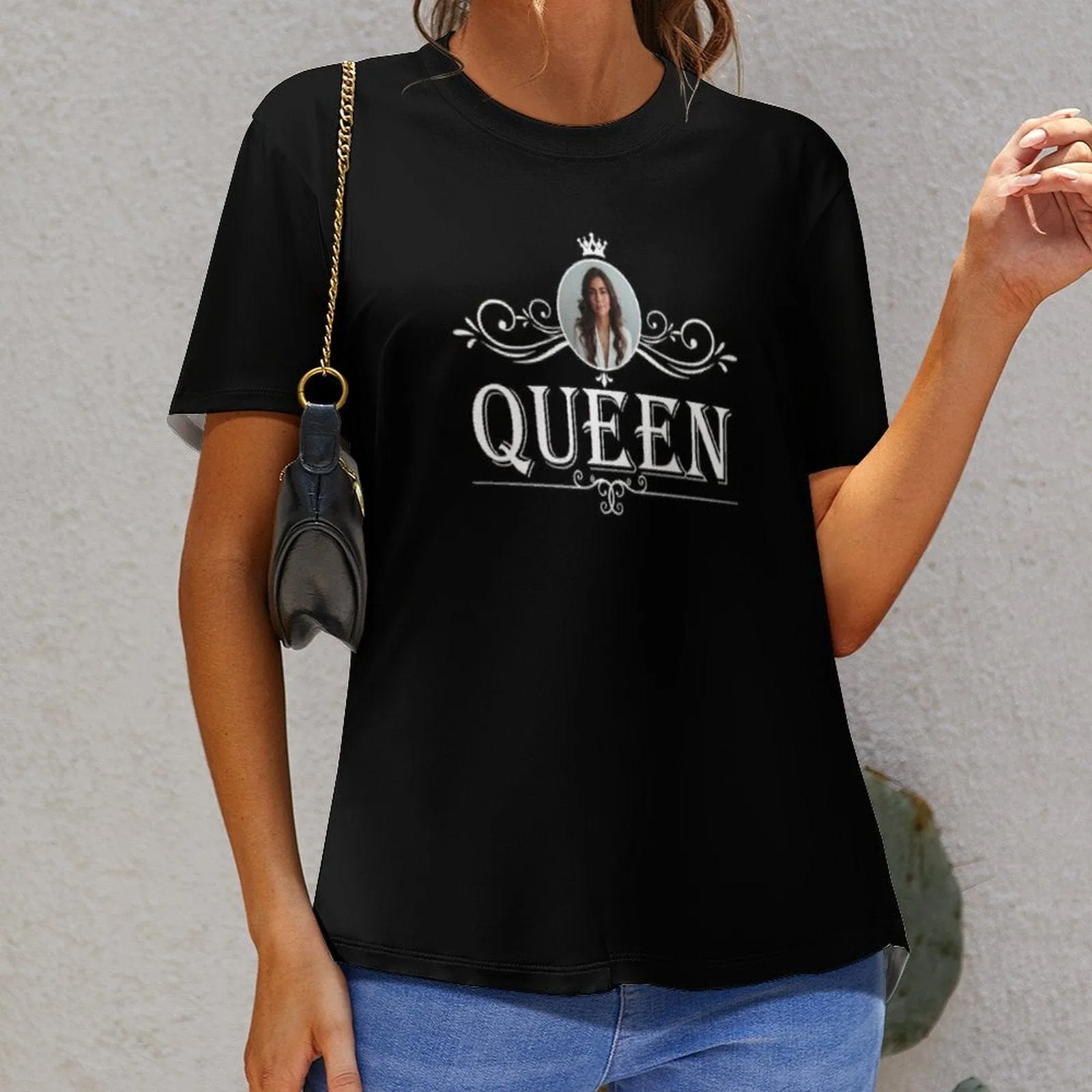 Custom Photo Printed T-Shirt Personalized Picture On Queen Shirt Gifts For Mother