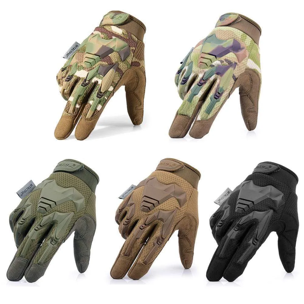 Outdoor Cycling Gloves Bike Windproof Sport Hiking Tactical Riding Motorcycle Shockproof MTB Full Finger Bicycle Glove Men Woman