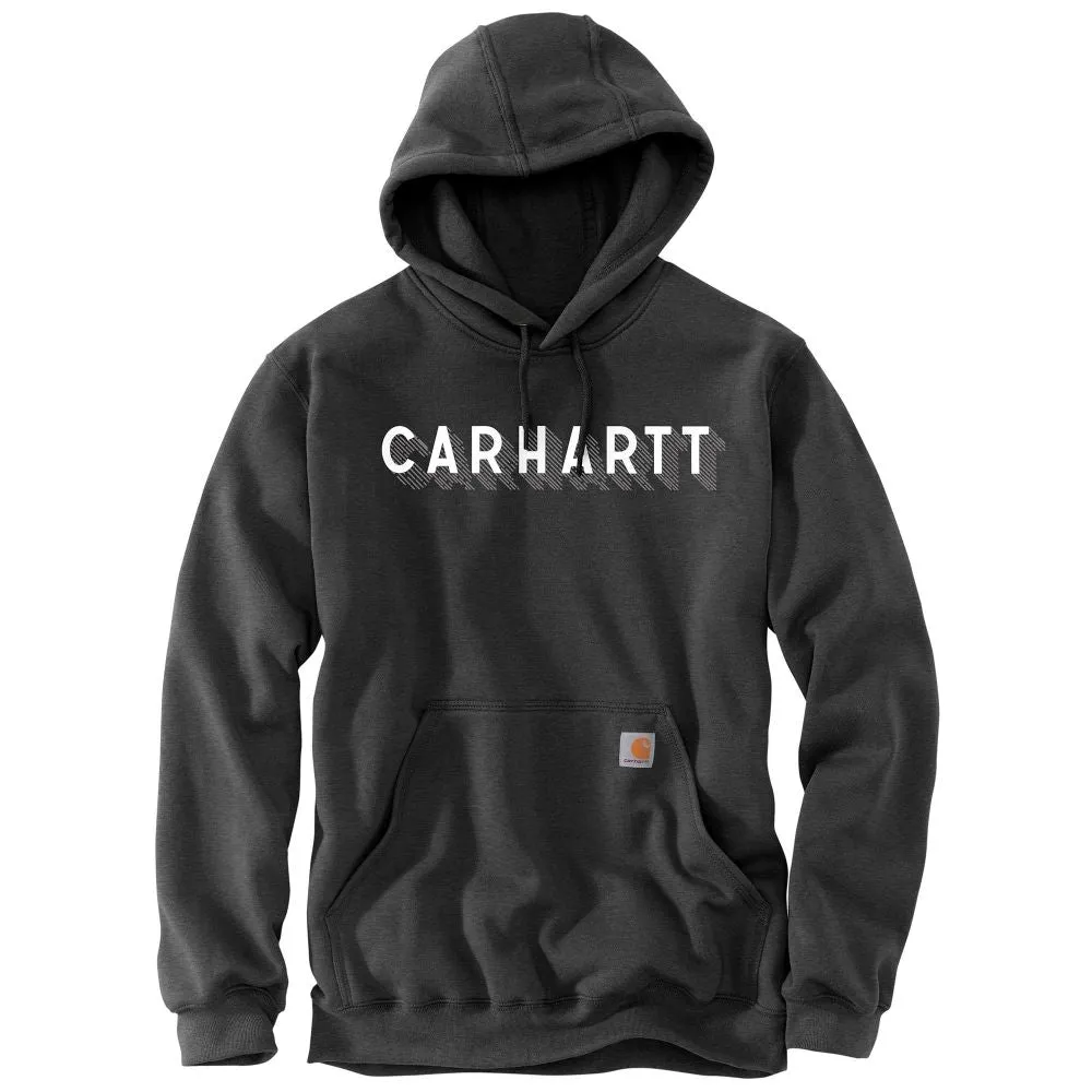 'Carhartt' Men's Rain Defender Midweight Logo Hoodie - Carbon Heather