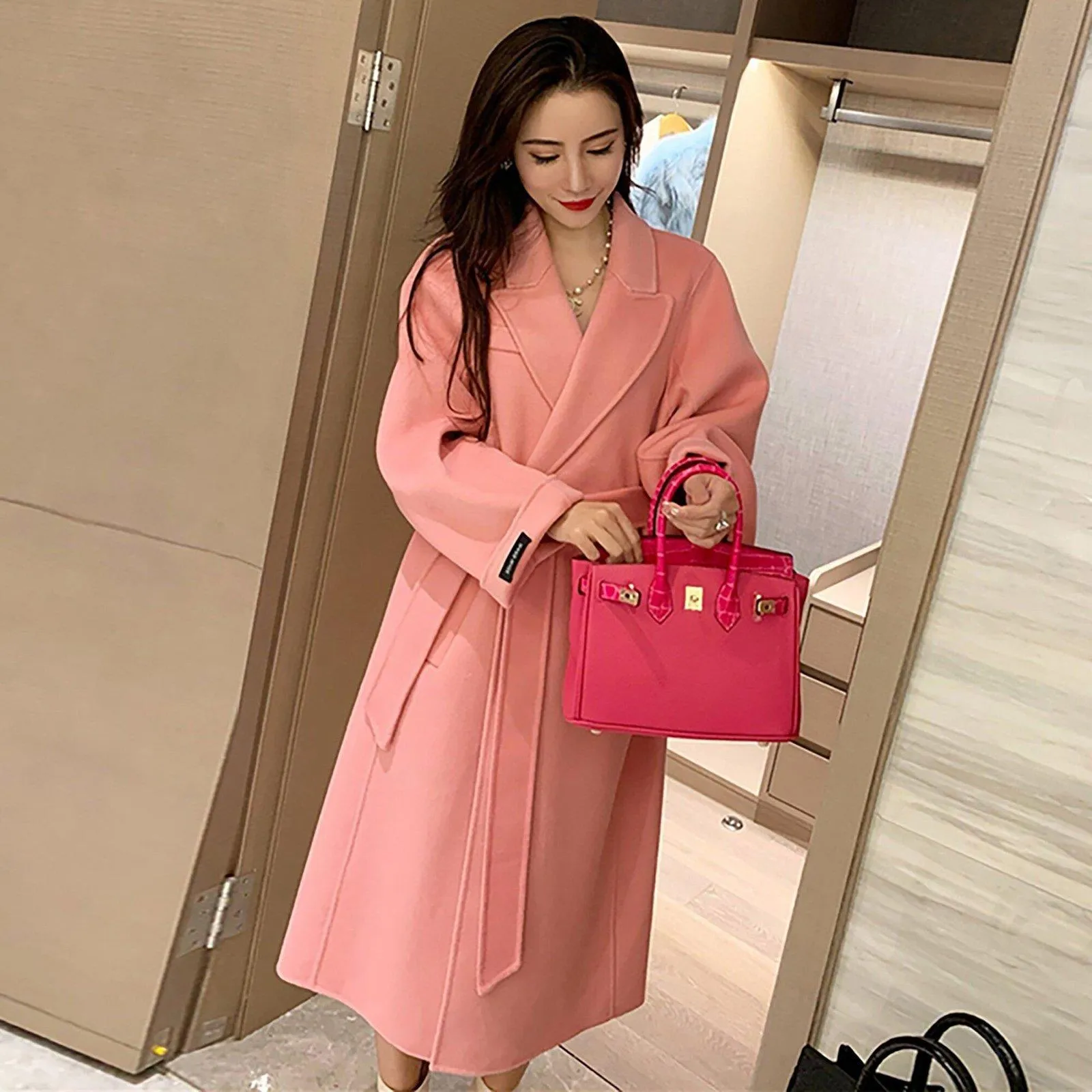 Etsther Double Face Wool Belted Long Coat