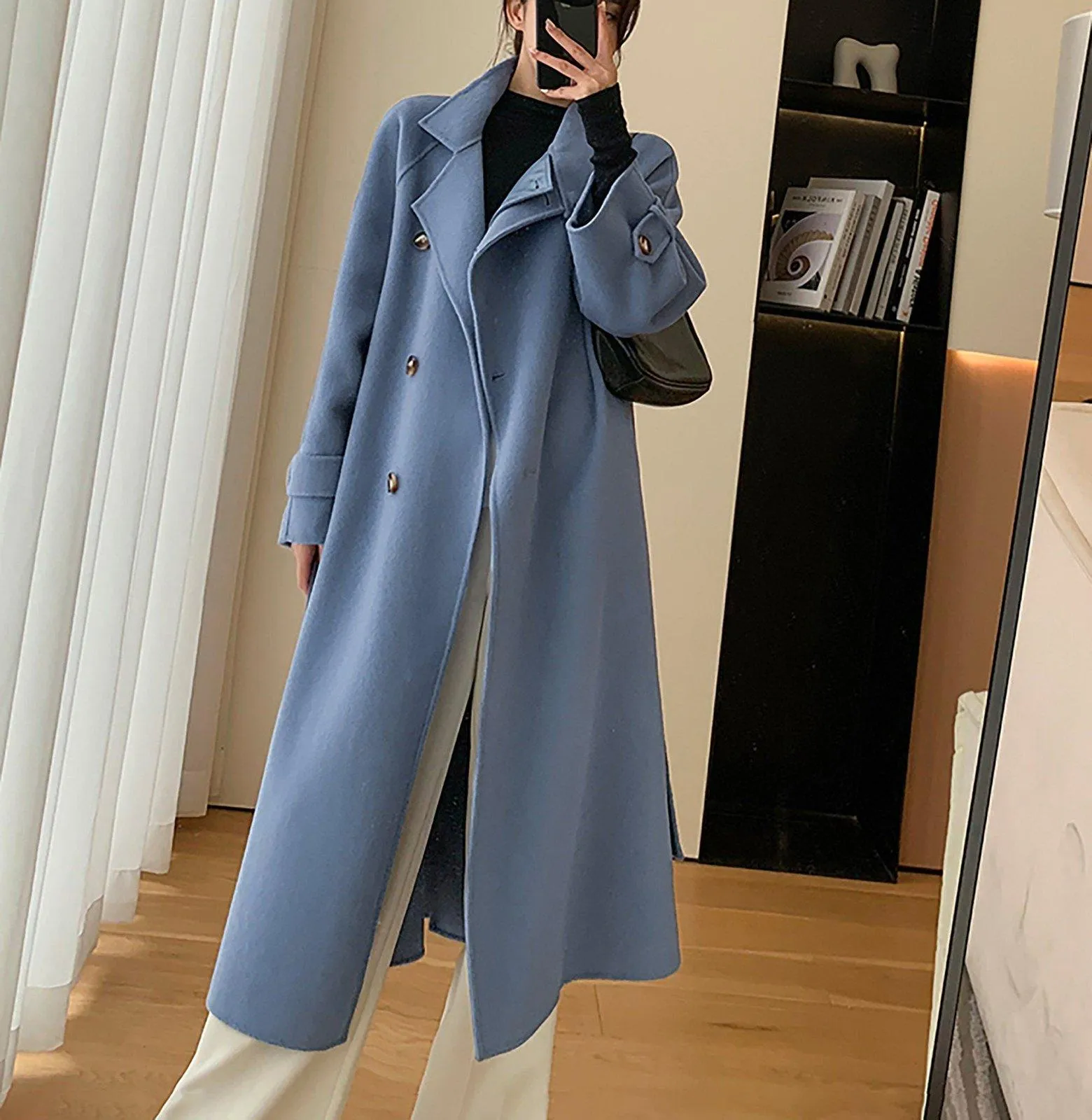 Eleanor Belted Long Wool Coat