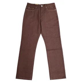 Denim Straight Fit Jeans - BURGUNDY