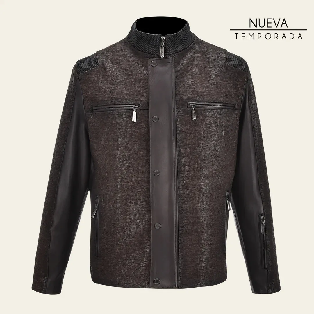 Cuadra Mens Moka Casual Fashion Leather Jacket - Stylish, Comfortable, and Durable