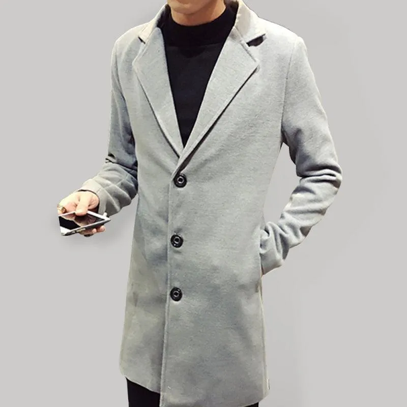 Long Woolen Men Winter Coat