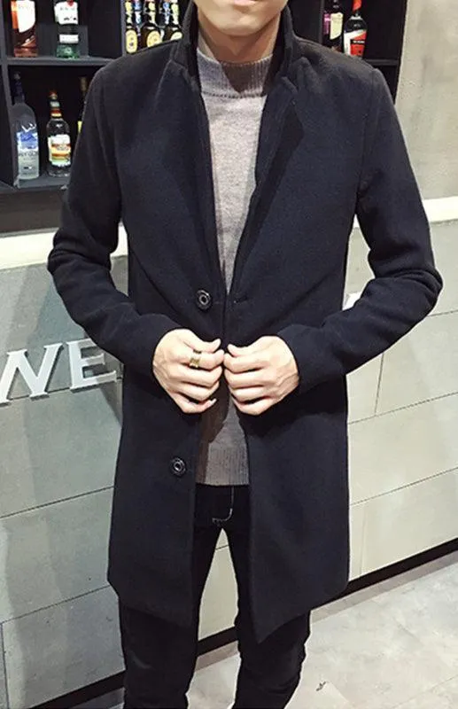 Long Woolen Men Winter Coat