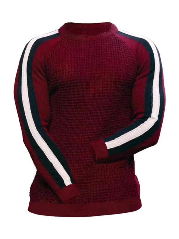 Geometric Round Neck Men Pullover Sweater