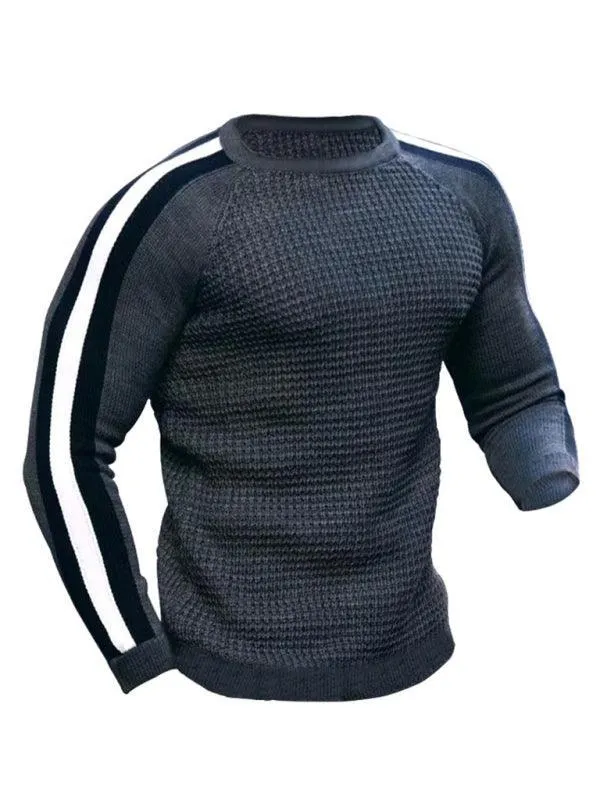 Geometric Round Neck Men Pullover Sweater