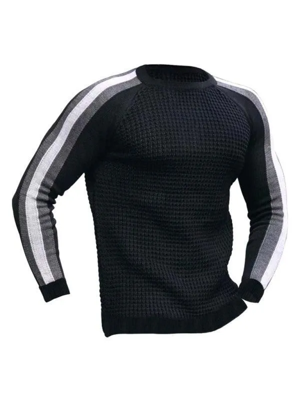 Geometric Round Neck Men Pullover Sweater