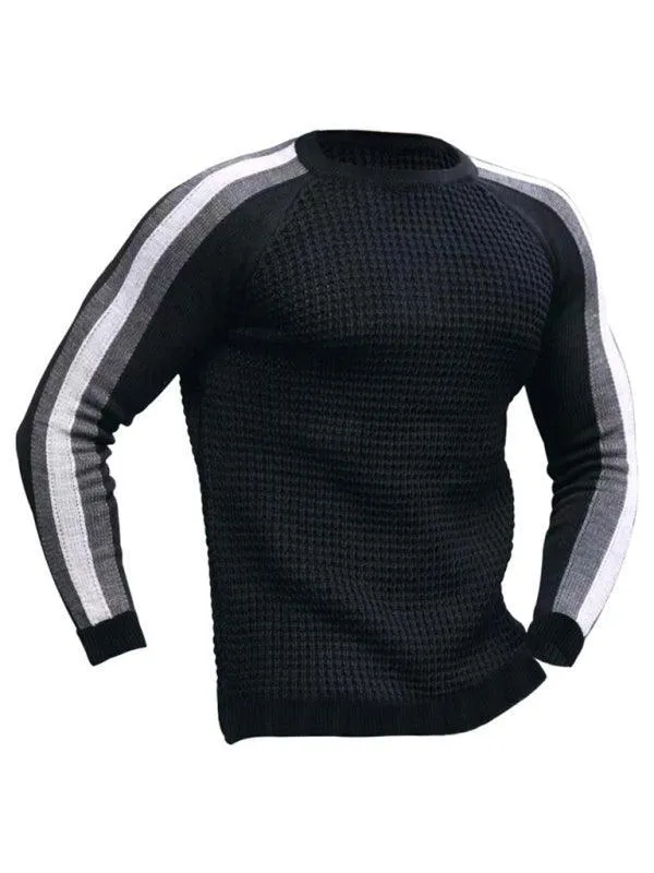 Geometric Round Neck Men Pullover Sweater