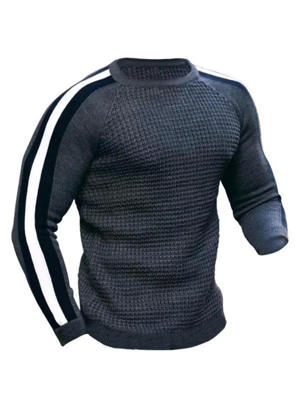 Geometric Round Neck Men Pullover Sweater