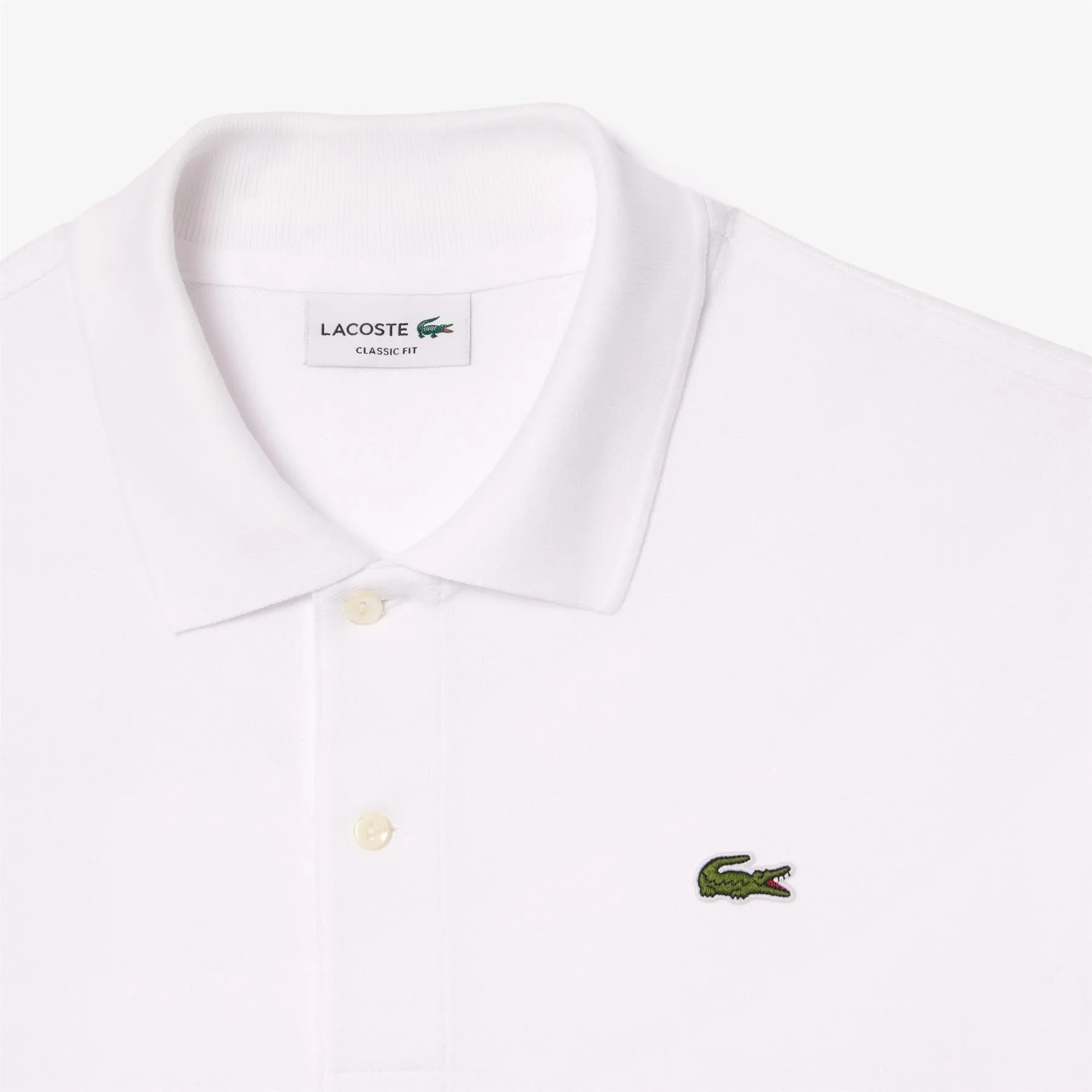 Classic Fit Original Flocked Cotton Pique Polo White - SS24