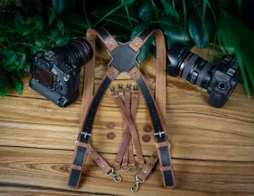 Dual Camera Harness | Top Quality Leather | Handmade | Personalized