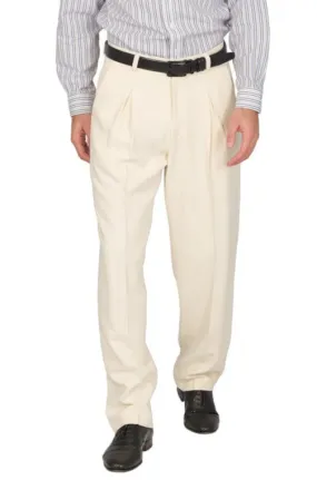 Ecru Men's Tango Pants With Front And Back Pleat (44)