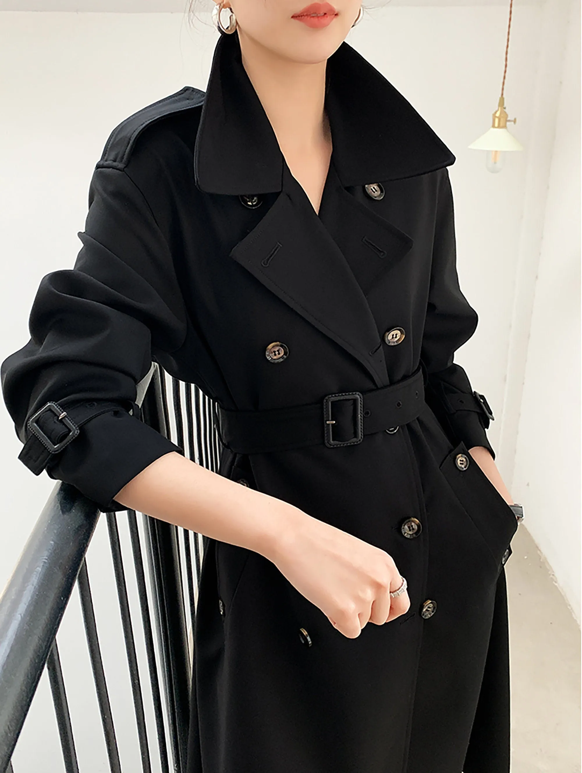 Brooke Midi Double Breasted Belted Trench Coat