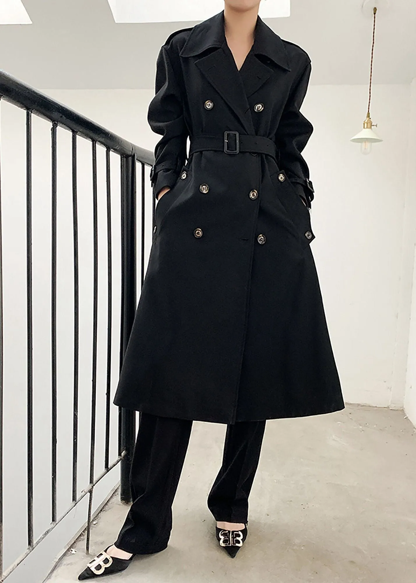 Brooke Midi Double Breasted Belted Trench Coat