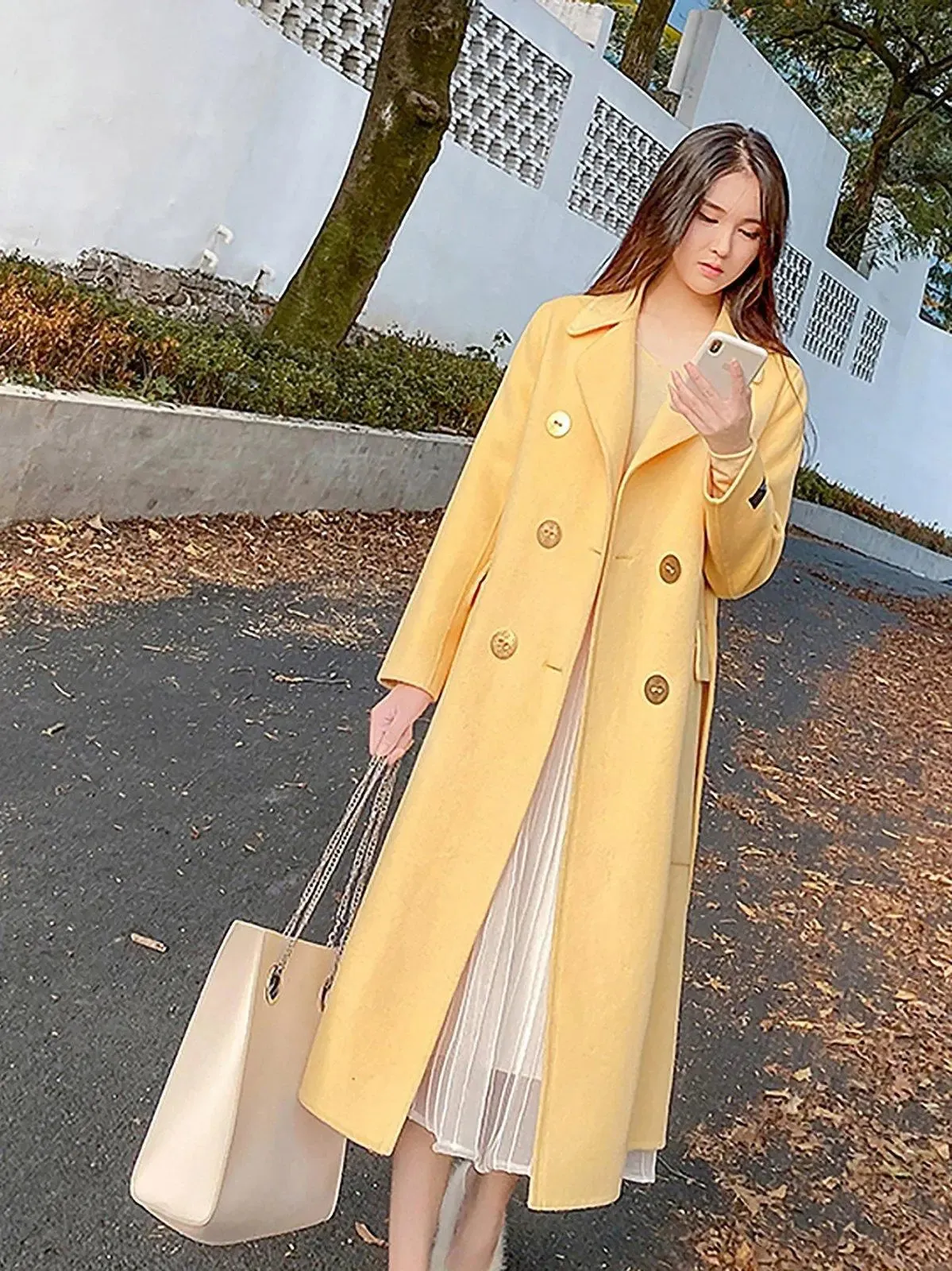 Elizabeth Double Face Wool Long Betled Coat