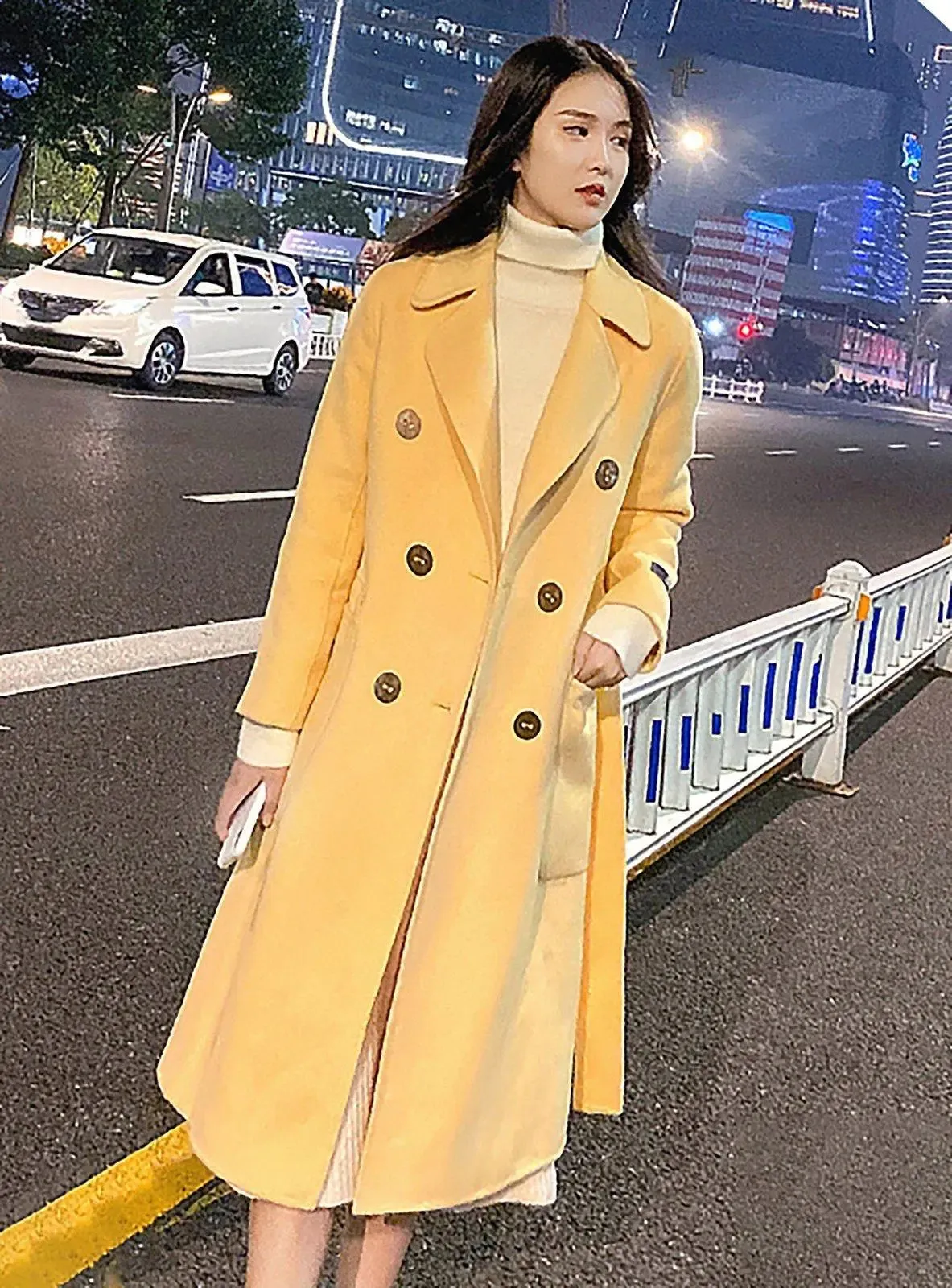 Elizabeth Double Face Wool Long Betled Coat