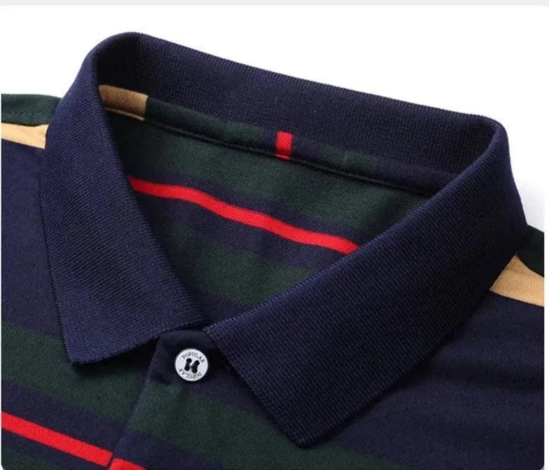 Polo Shirt Men 95% Cotton Long Sleeve Multi-color