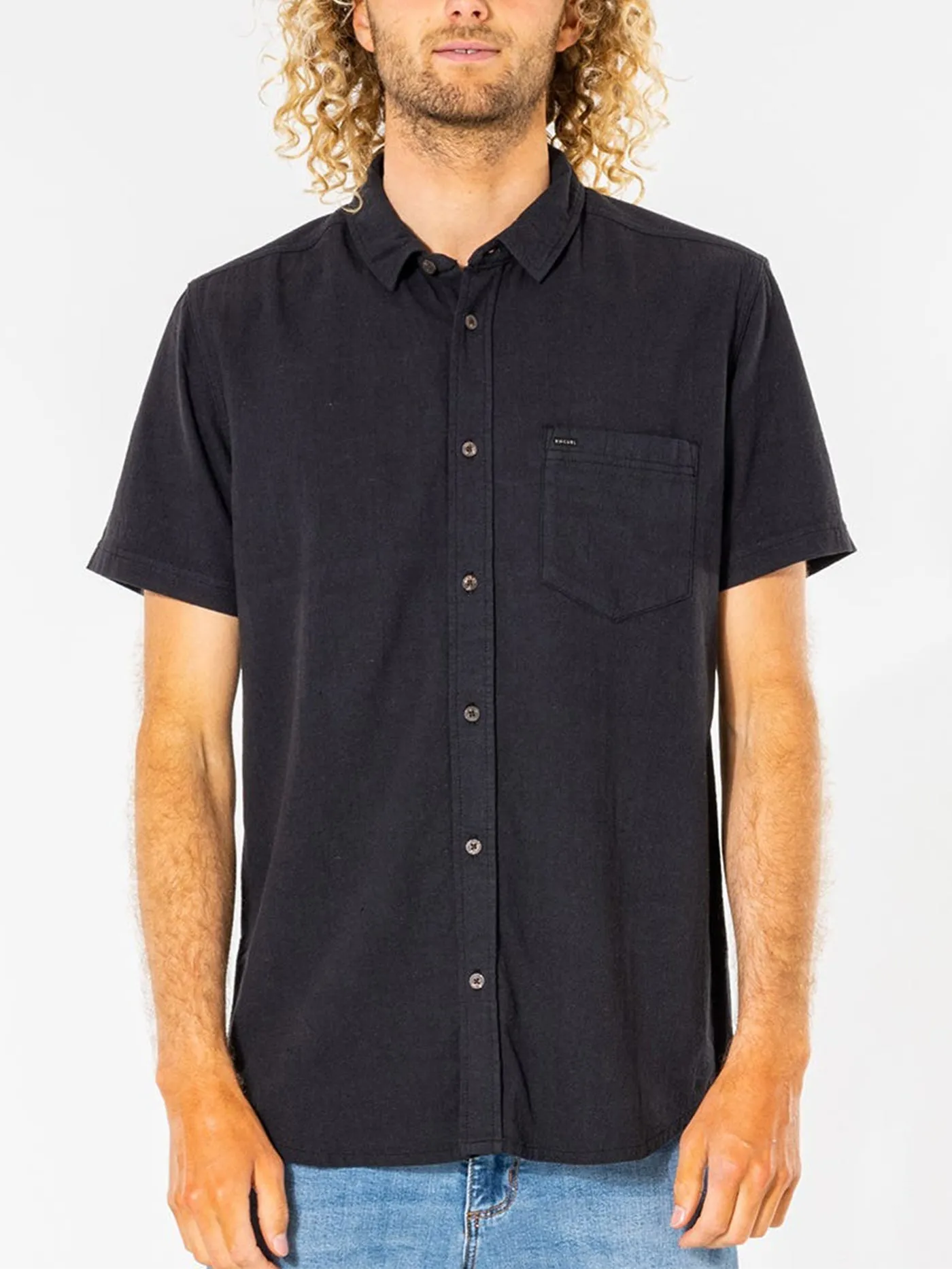 Washed Short Sleeve Buttondown Shirt