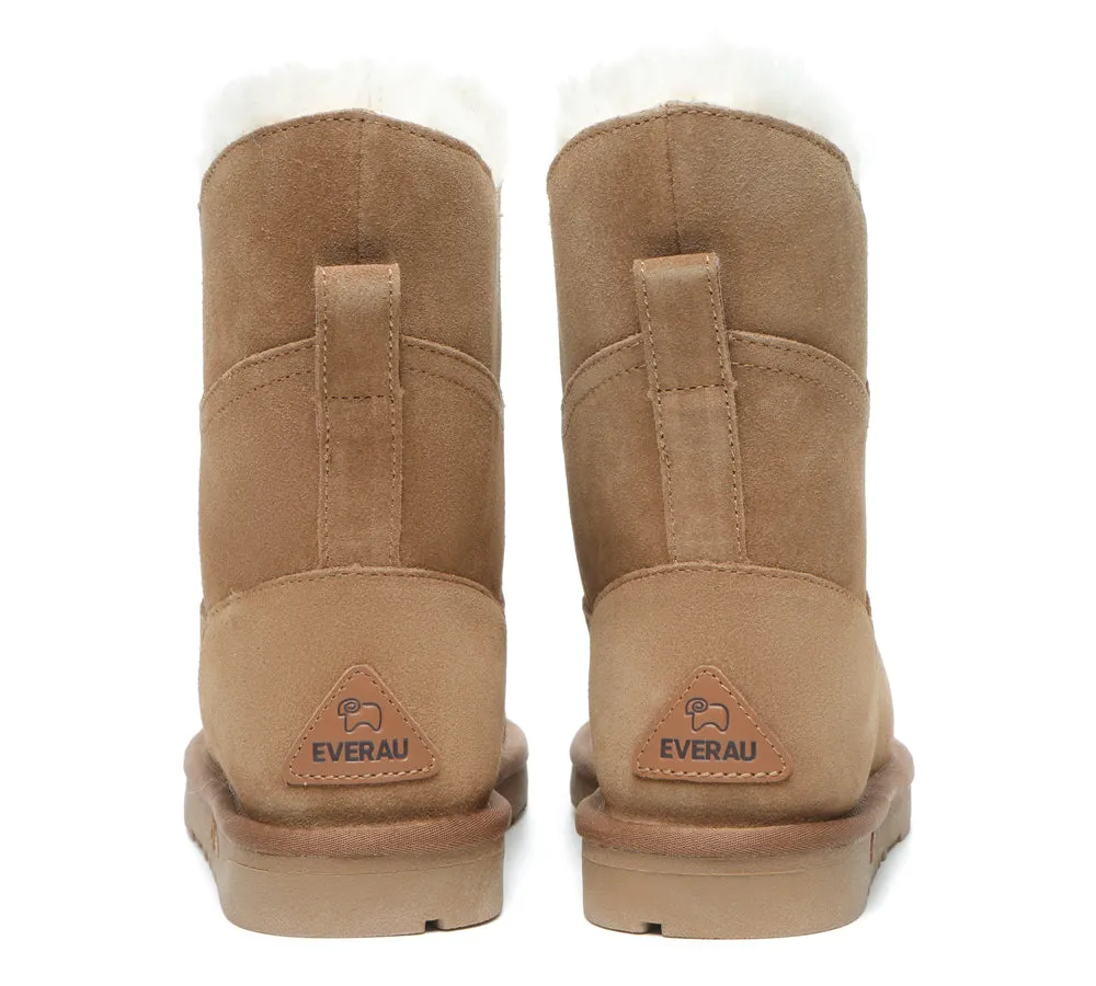 EVERAU Premium Australian Sheepskin Short Boots Women Swanston 2 Panel