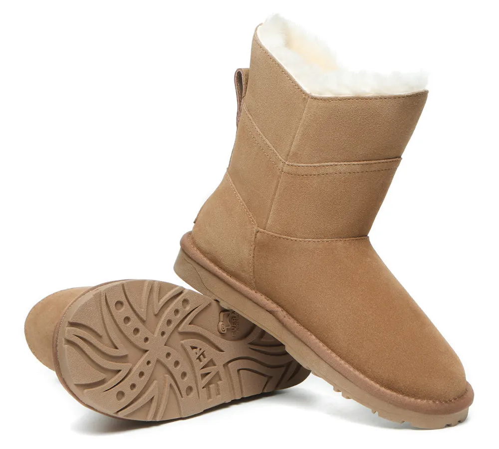 EVERAU Premium Australian Sheepskin Short Boots Women Swanston 2 Panel