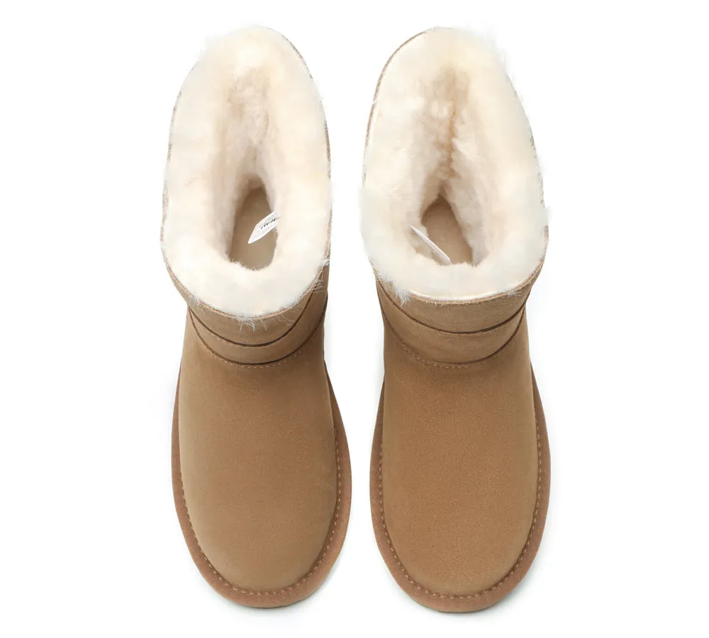 EVERAU Premium Australian Sheepskin Short Boots Women Swanston 2 Panel