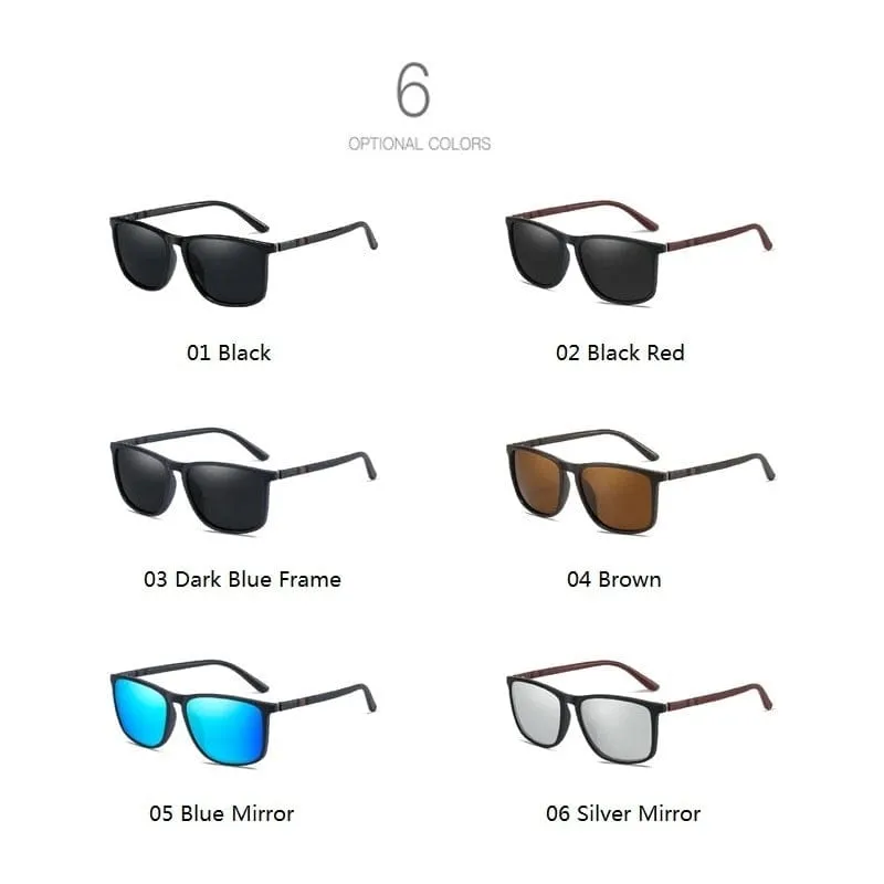 Luxury Square Vintage Polarized Sunglasses For Men Women Fashion Travel Driving Anti-glare Sun Glasses Male TR90 Eyewear UV400