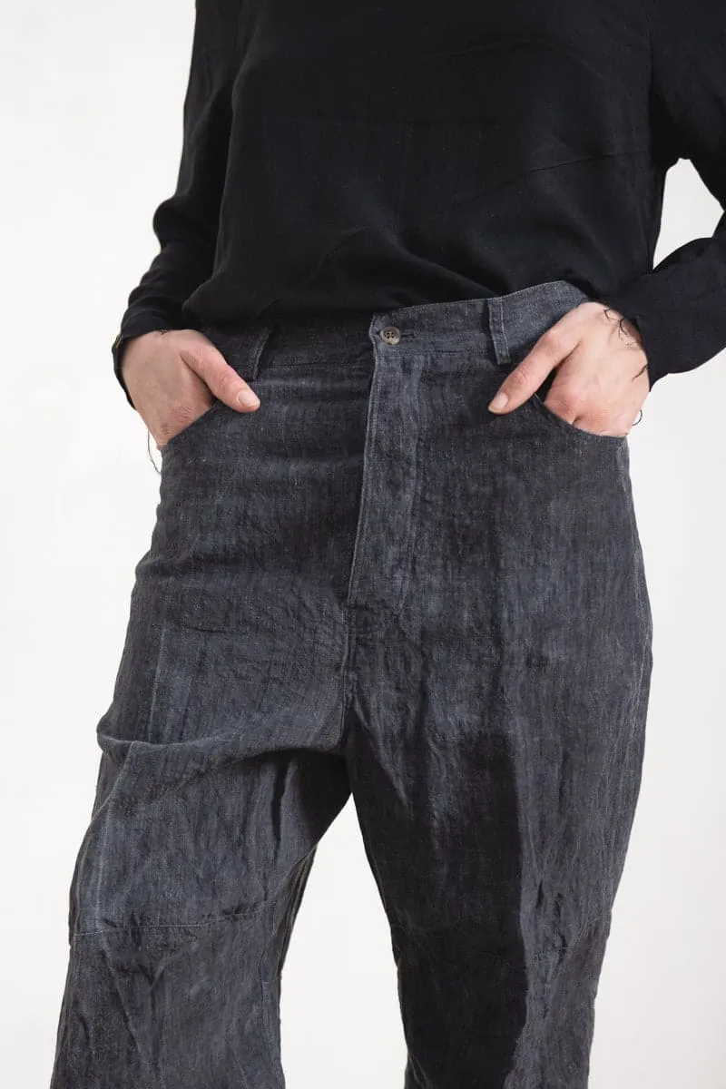 Forme d'Expression | DP036 Baggy 5 Pocket Pants | Leinen Damenhose in grau