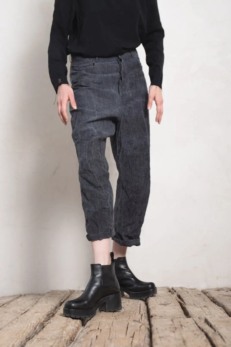 Forme d'Expression | DP036 Baggy 5 Pocket Pants | Leinen Damenhose in grau