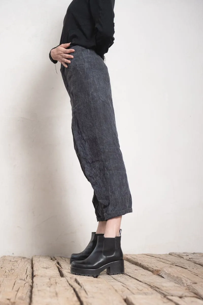 Forme d'Expression | DP036 Baggy 5 Pocket Pants | Leinen Damenhose in grau